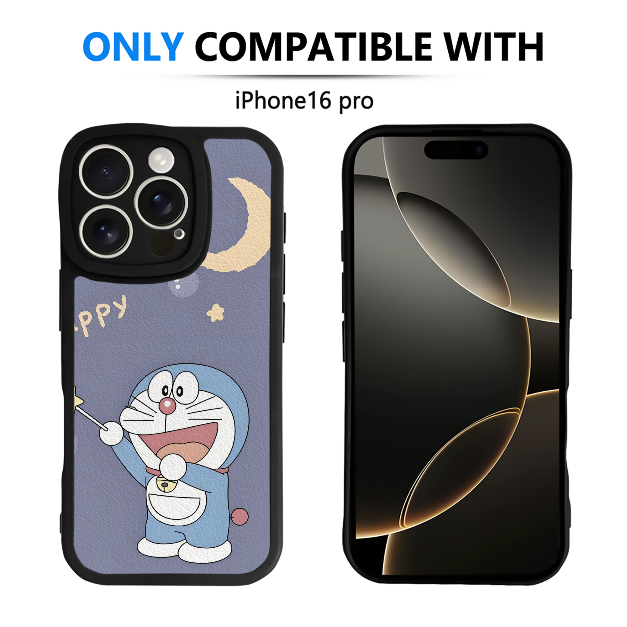 （画像用） ドラえもん Doraemon 【iPhone 16シリーズ対応】シリコンスマホケース（レザー調） 材質：シリコン